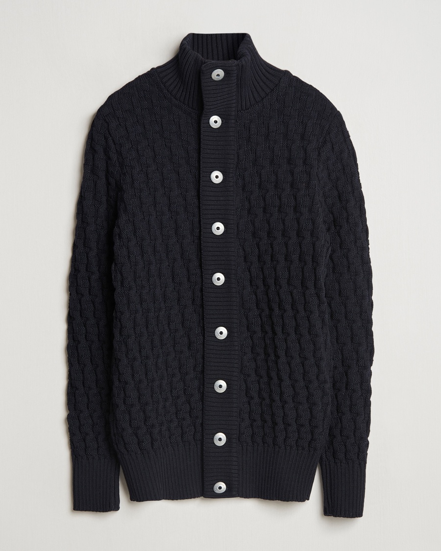 S.N.S. Herning Stark Wool Cable Cardigan Navy – Blau