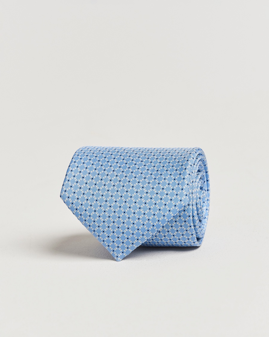 Herren | Neu im Onlineshop | E. Marinella | 3-Fold Printed Silk Tie Light Blue