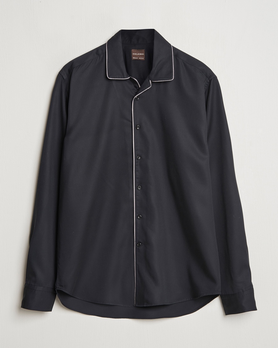 Herren | Freizeithemden | Oscar Jacobson | Reg Fit Camp Collar Shirt Black