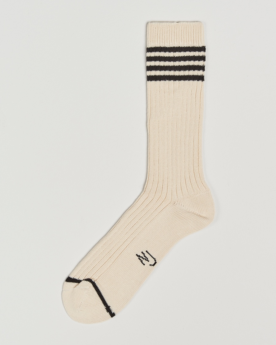 Nudie Jeans Retro Tennis Socks Off White/Black – Weiß
