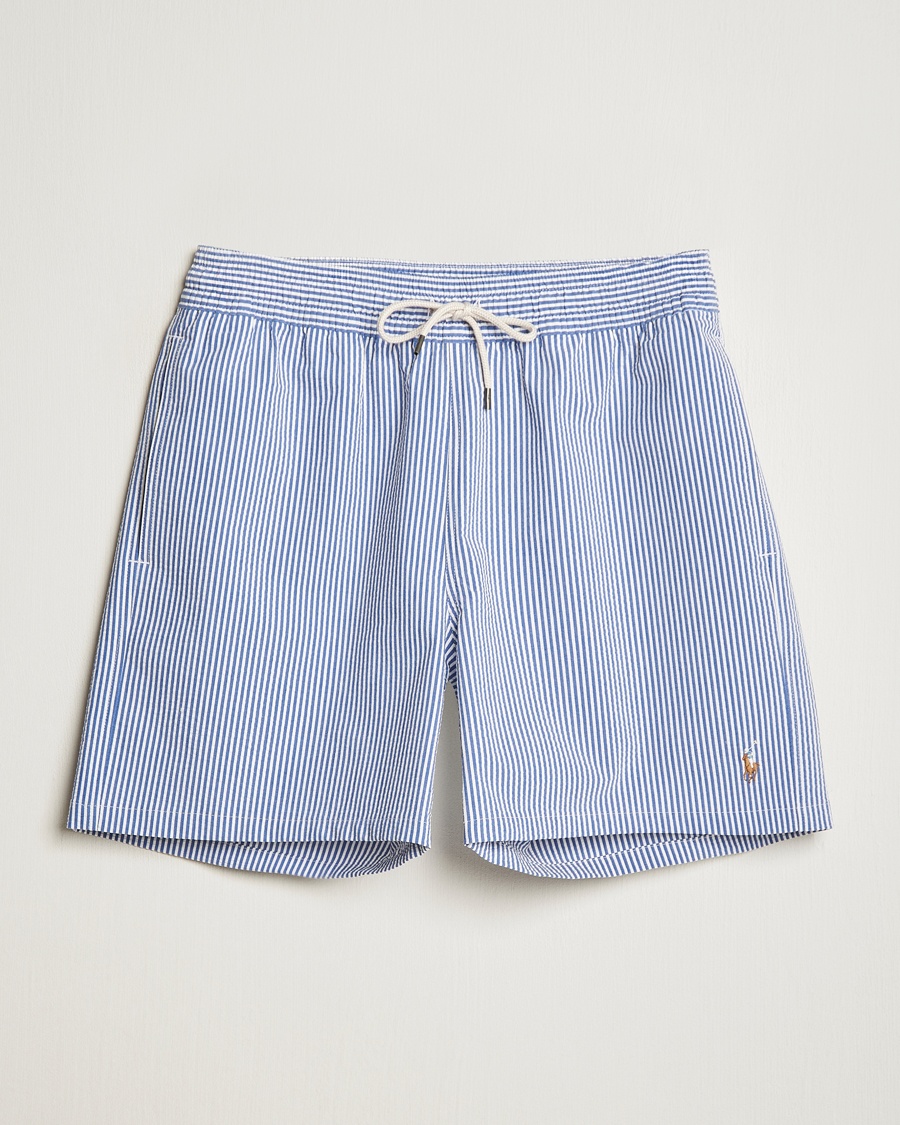 Herren | Badeshorts mit Schnürung | Polo Ralph Lauren | Recycled Traveler Seersucker Swimshorts Cruise Royal