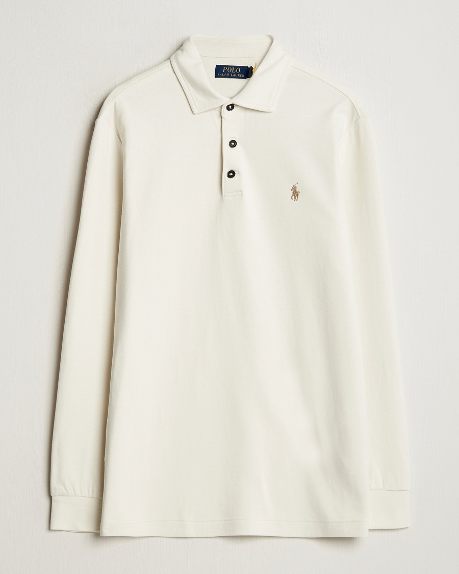 Herren | 20% sale | Polo Ralph Lauren | Double Knit Long Sleeve Polo Parchment Cream