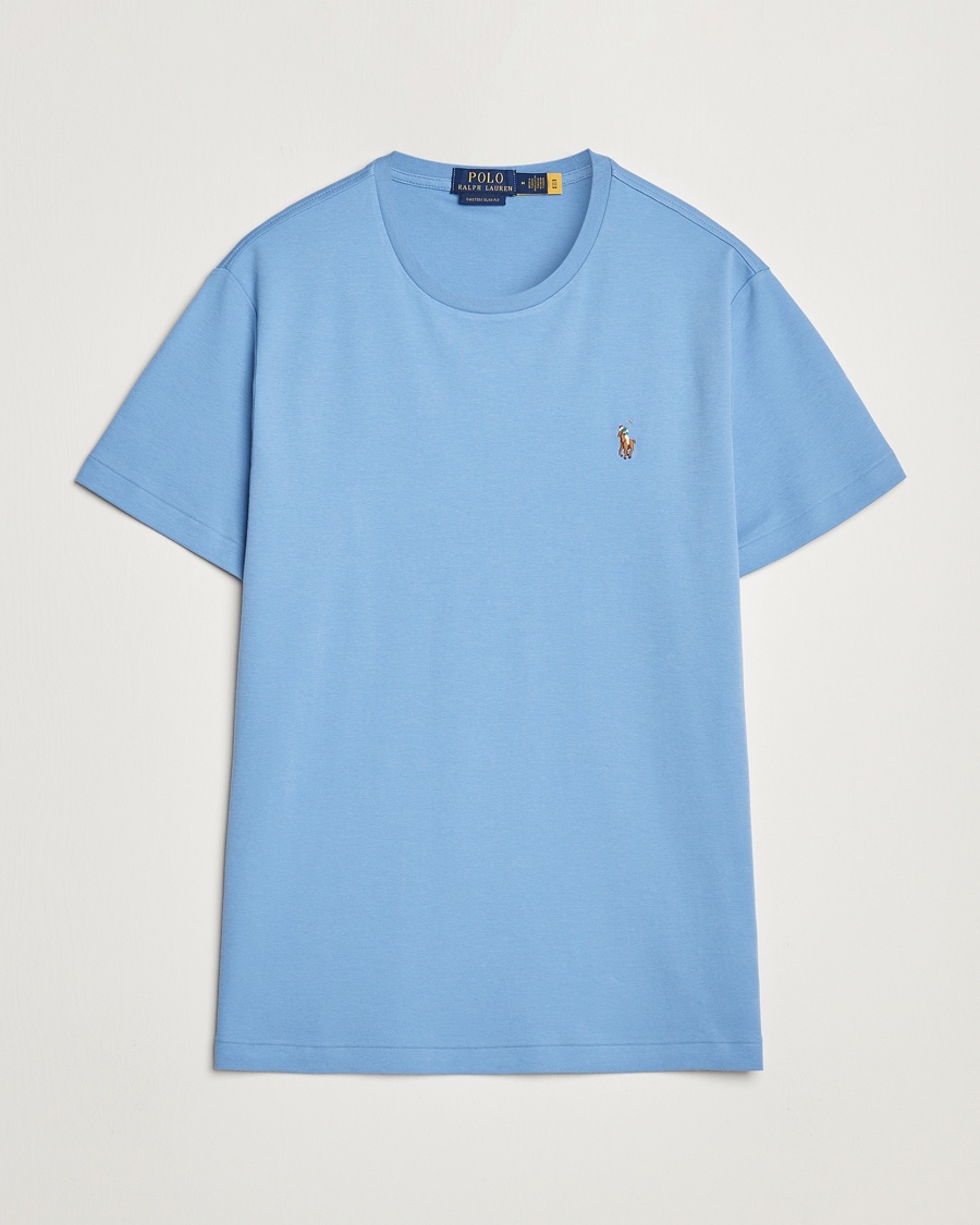 Herren | Kurzarm T-Shirt | Polo Ralph Lauren | Luxury Pima Cotton Crew Neck T-Shirt Sky Blue