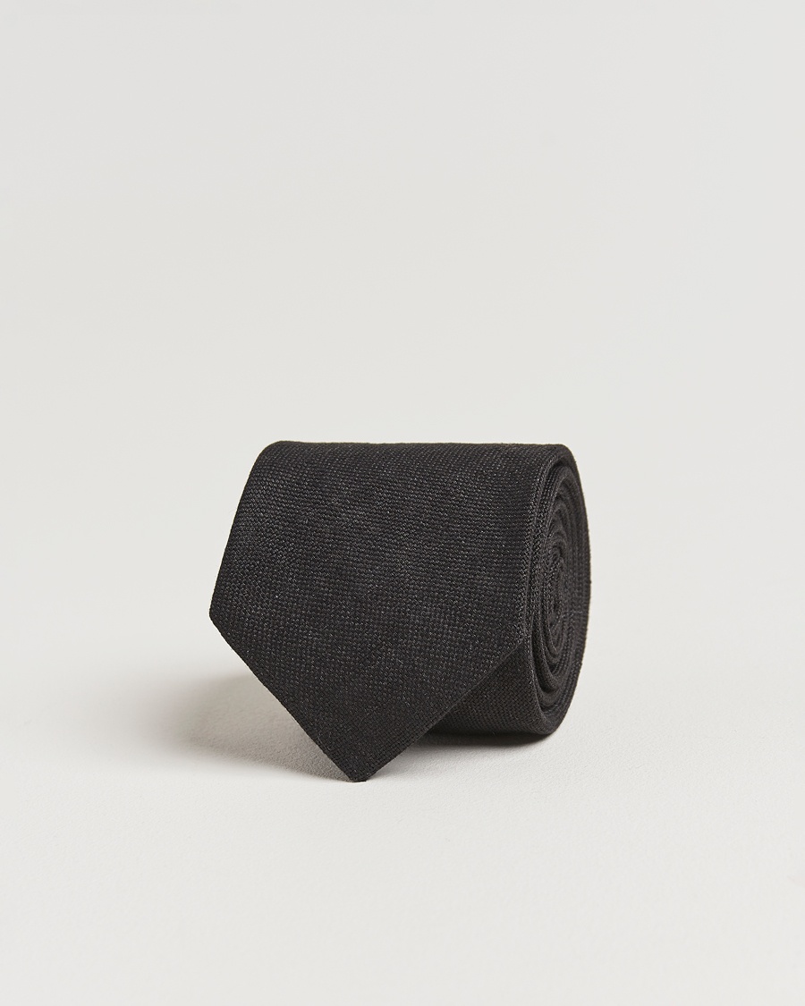 Amanda ChristensenHopsack Linen 8cm TieBlack – Schwarz
