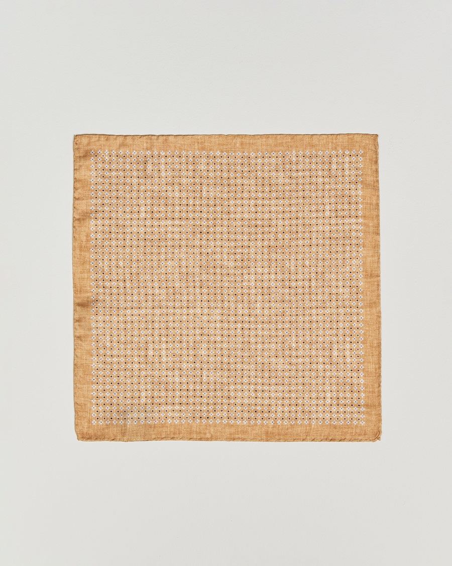 Herren | Einstecktücher | Amanda Christensen | Silk Twill Printed Flower Pocket Square Yellow