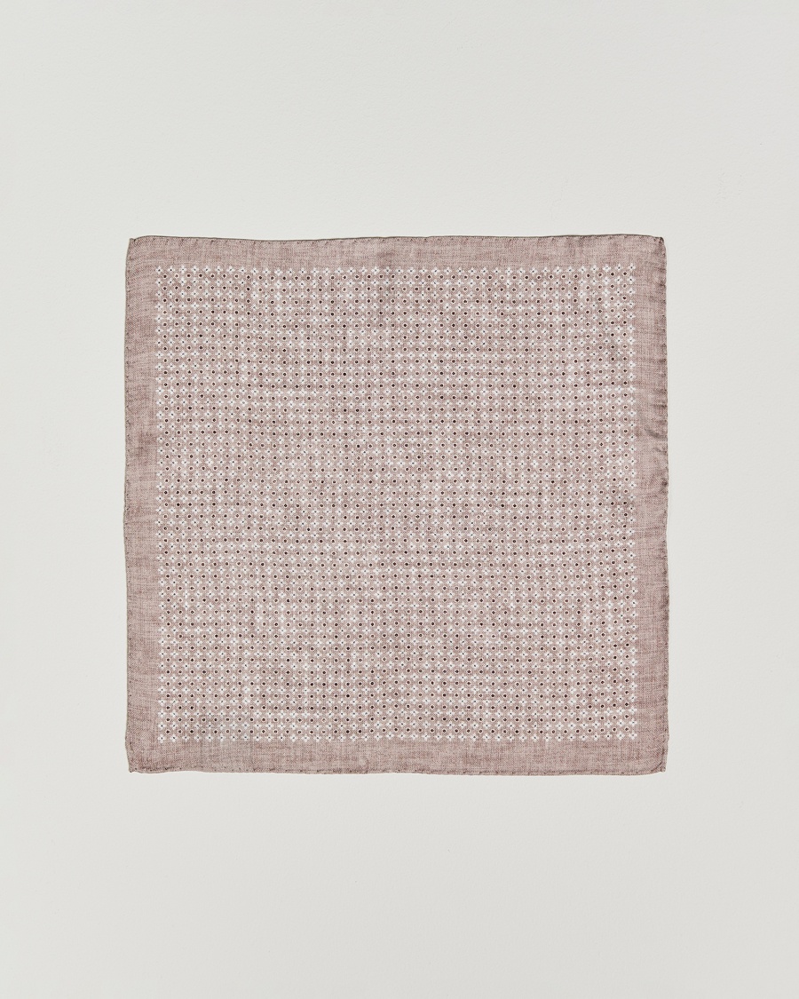 Herren | Einstecktücher | Amanda Christensen | Silk Twill Printed Flower Pocket Square Sand