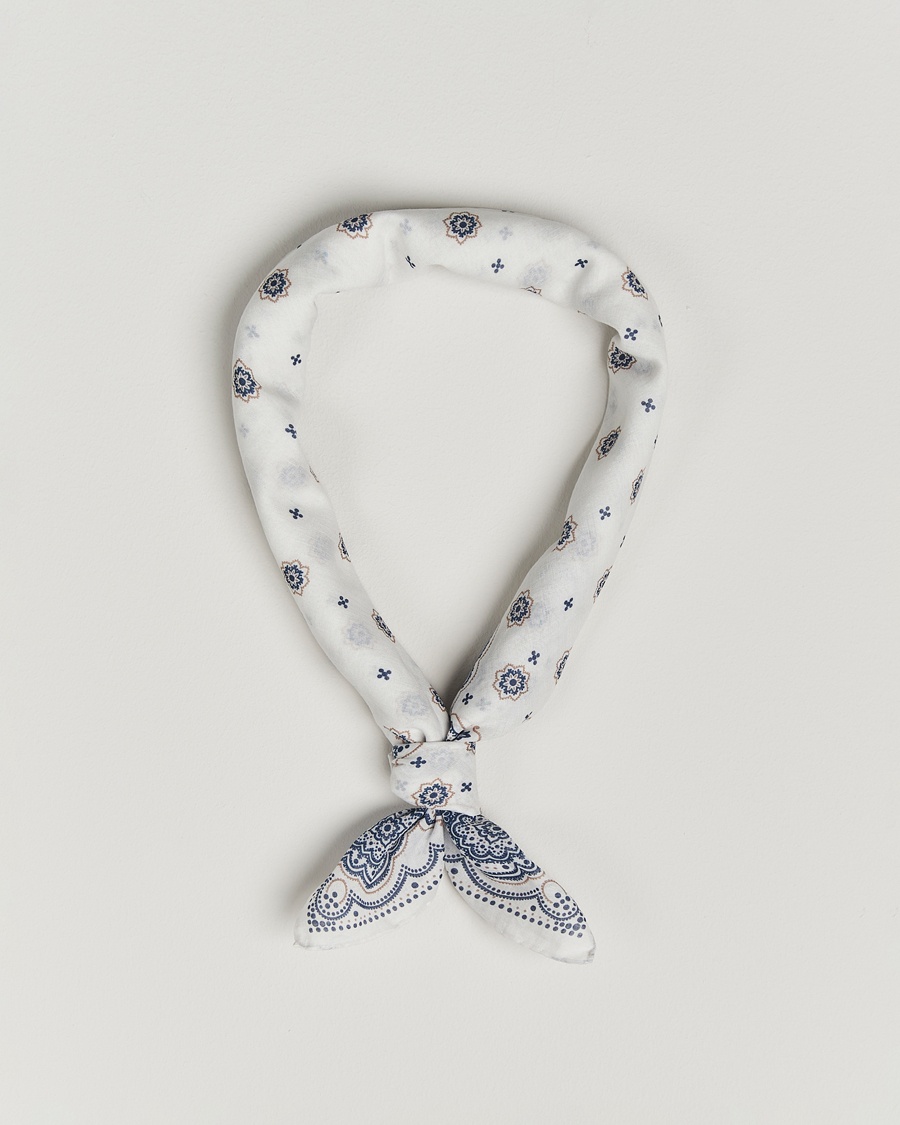 Herren | Accessoires | Amanda Christensen | Cotton Voilé Printed Medallion Bandana Cream