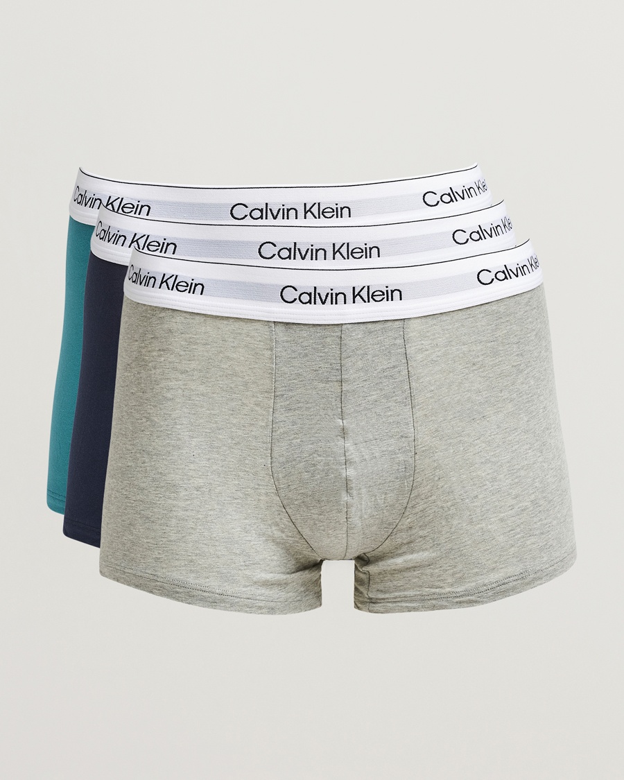 Herren | Kleidung | Calvin Klein | 3-Pack Icon Cotton Stretch Low Rise Trunk Blue/Grey/Green