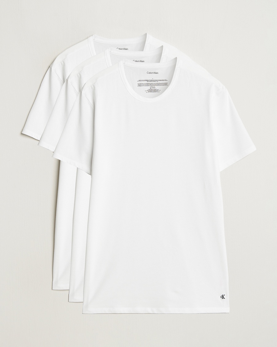 Herren | Kleidung | Calvin Klein | 3-Pack Cotton Stretch Crew Neck T-Shirt White