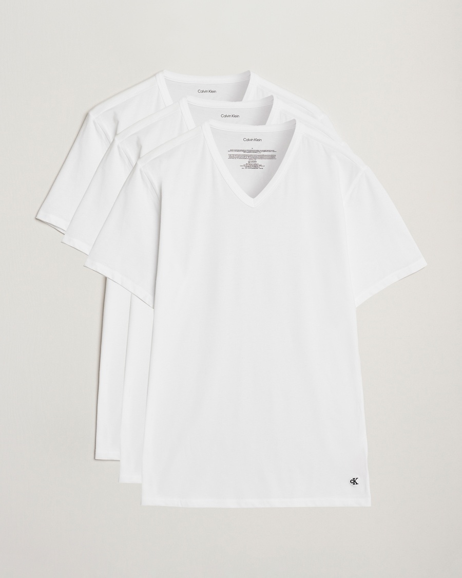 Herren | Kleidung | Calvin Klein | 3-Pack Cotton Stretch V-Neck T-Shirt White