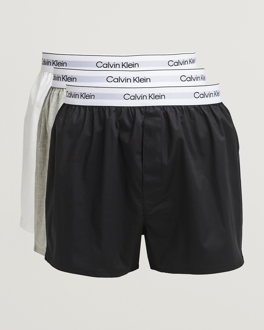 Herren | Kleidung | Calvin Klein | 3-Pack Cotton Boxer Shorts White/Black/Grey