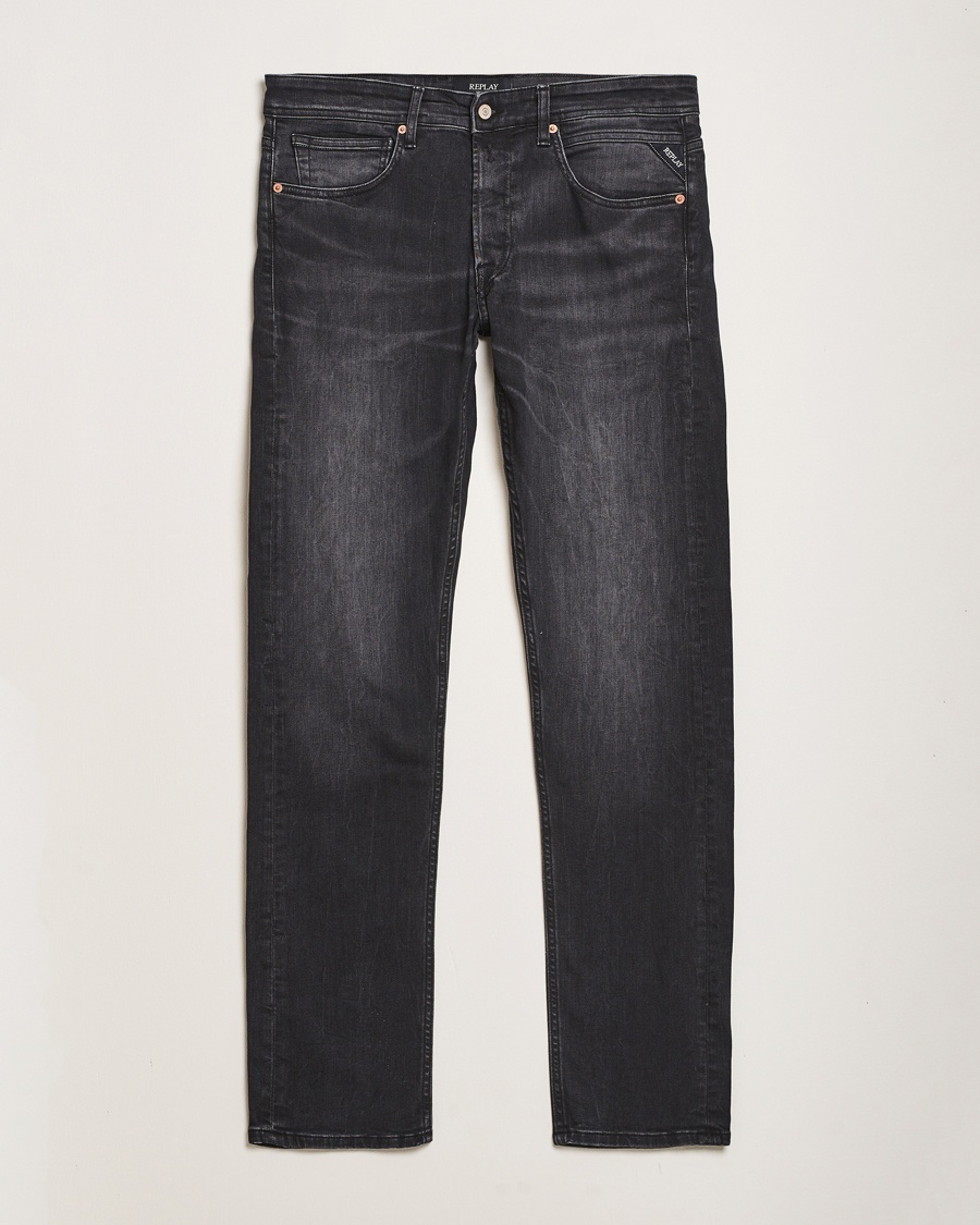 Herren | | Replay | Grover Straight Fit Stretch Jeans Washed Black