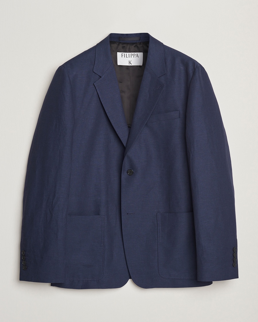 Herren | Baumwollsakko | Filippa K | Patch Pocket Blazer Navy