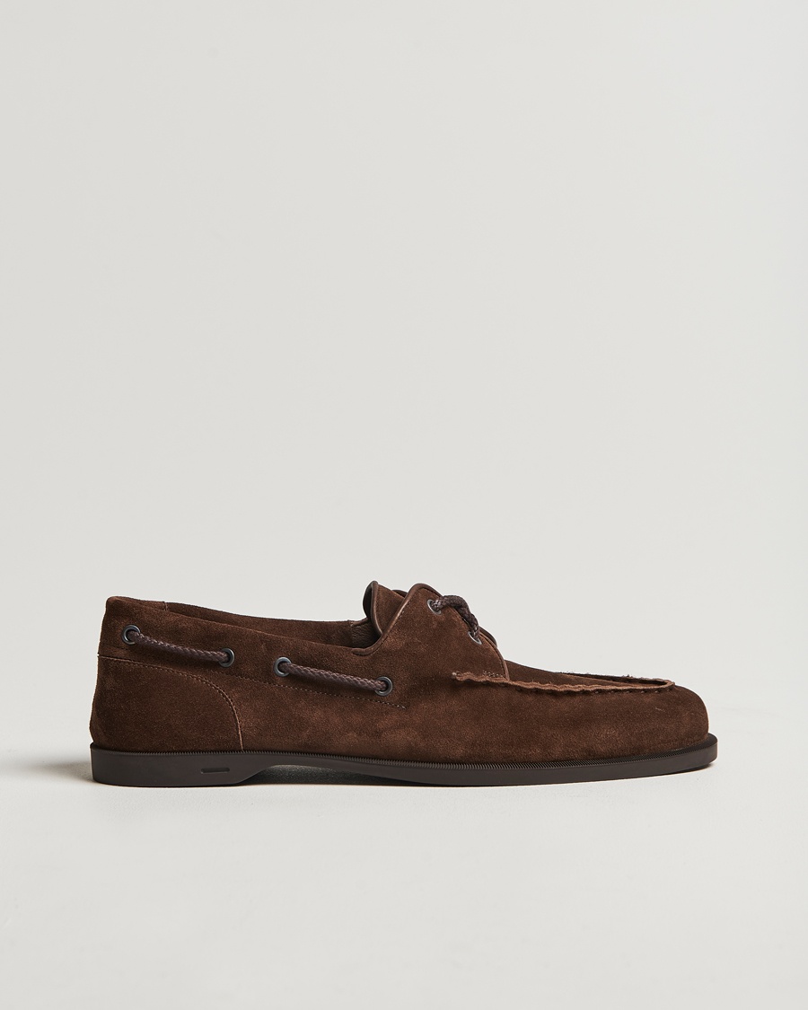 Herren | Segelschuhe | John Lobb | Foil Boat Shoes Dark Brown