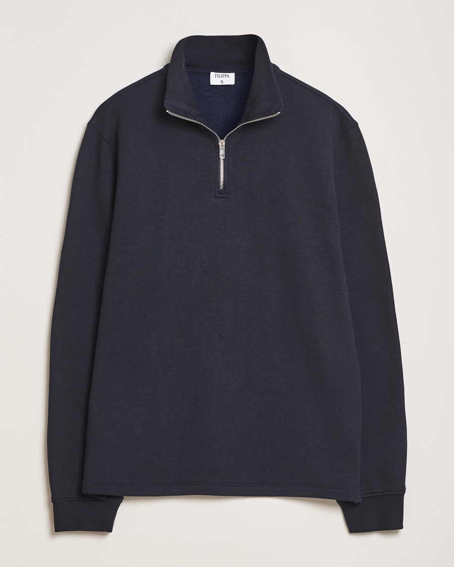 Herren | Half-zip | Filippa K | Half Zip Sweatshirt Navy