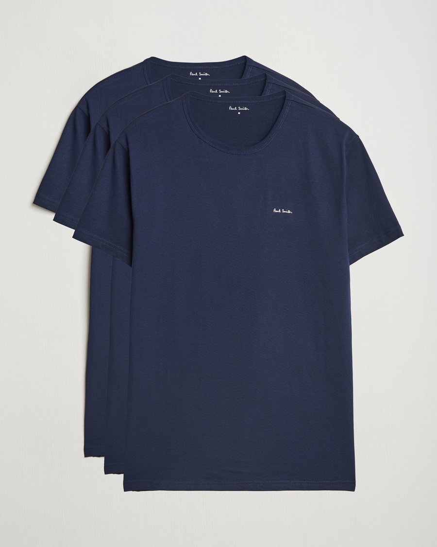 Herren | Best of British | Paul Smith | 3-Pack Crew Neck T-Shirt Navy