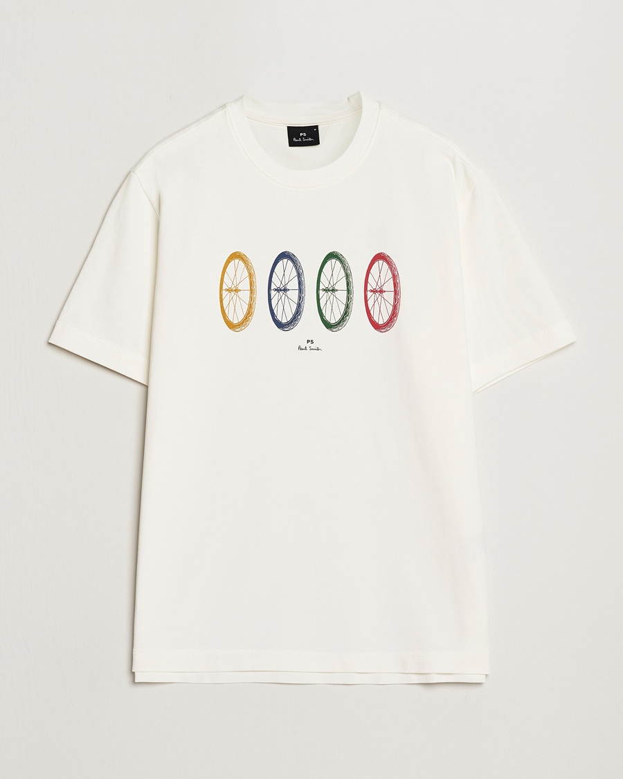 Herren | Paul Smith | PS Paul Smith | Bike Tyres Crew Neck T-Shirt White