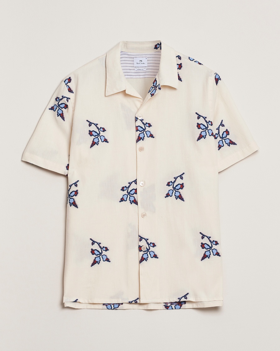 Herren | Paul Smith | PS Paul Smith | Flower Short Sleeve Shirt Off White