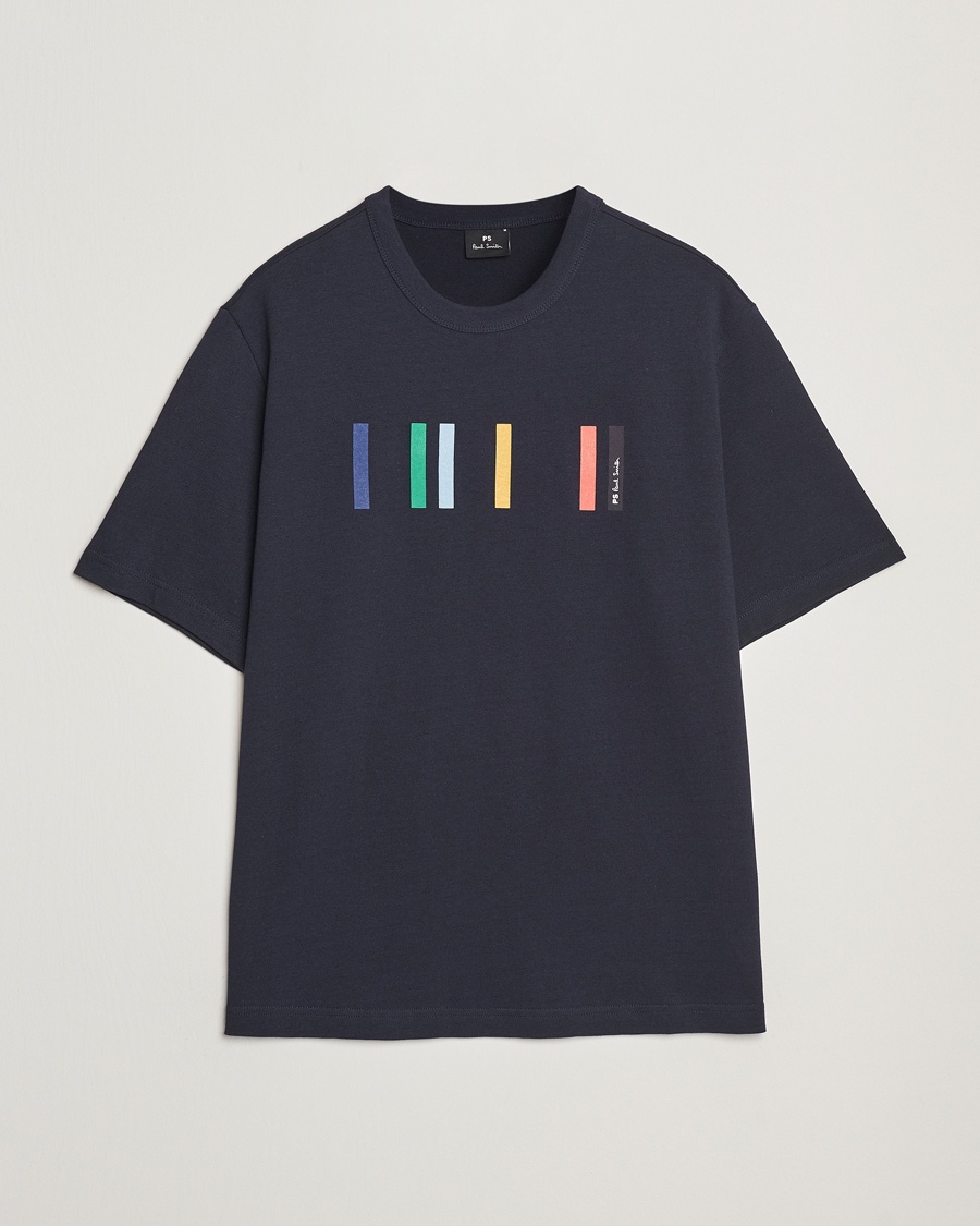 Herren | Kleidung | PS Paul Smith | Stripe Printed T-Shirt Navy