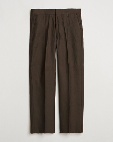 Herren | | NN07 | Kay Linen/Viscose Drawstring Trousers Demitasse Brown