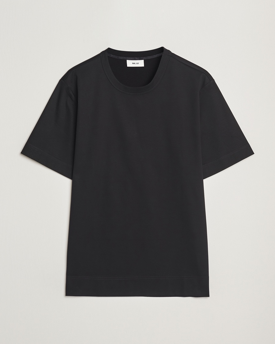 Herren | Business & Beyond - Casual | NN07 | Pedro Mercerized Crew Neck T-Shirt Black