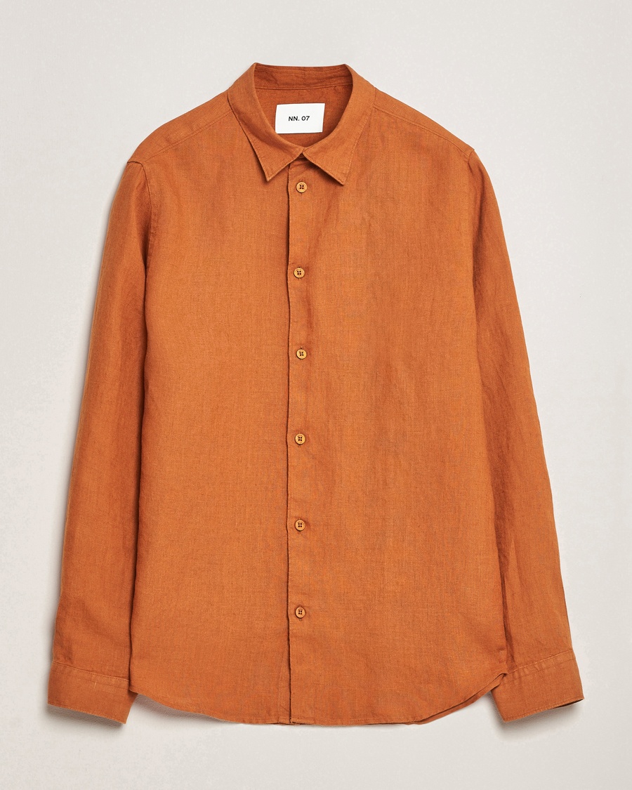 Herren | Freizeithemden | NN07 | Enzo Linen Shirt Caramel