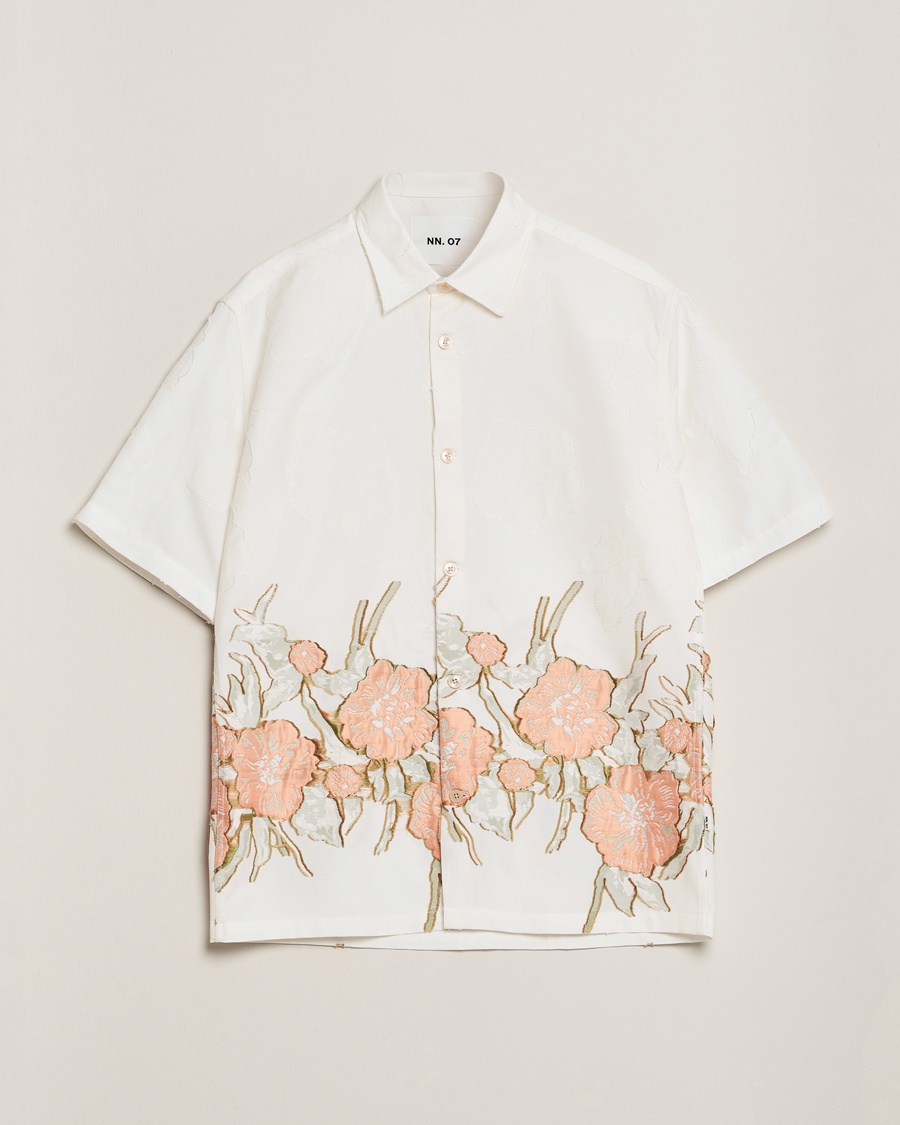Herren | Kurzarmhemden | NN07 | Freddy Flower Short Sleeve Shirt White Multi