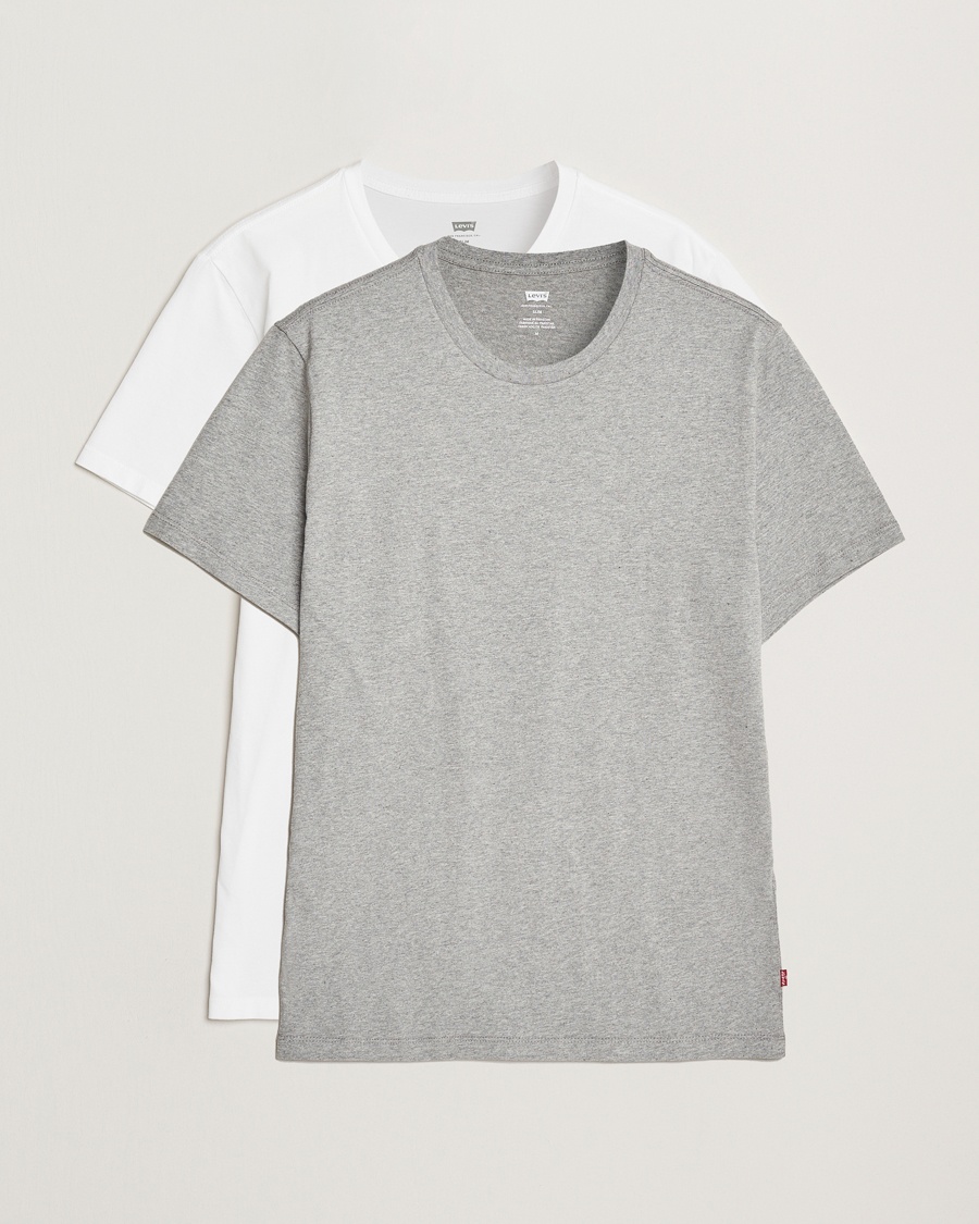 Levi's 2-Pack Crew Neck T-Shirt White/Grey Heather – Grau