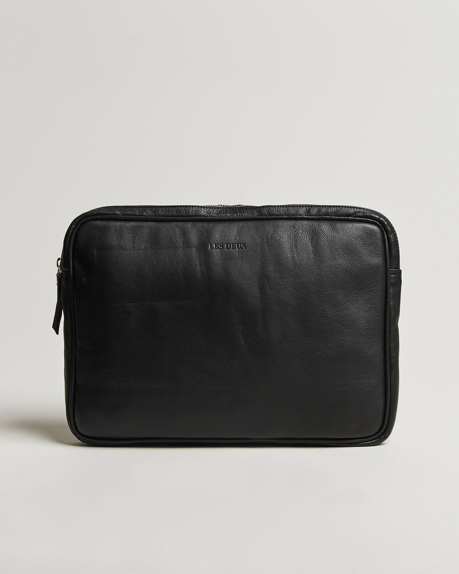 Herren | Neue Produktbilder | LES DEUX | Leather Laptop Sleeve Black
