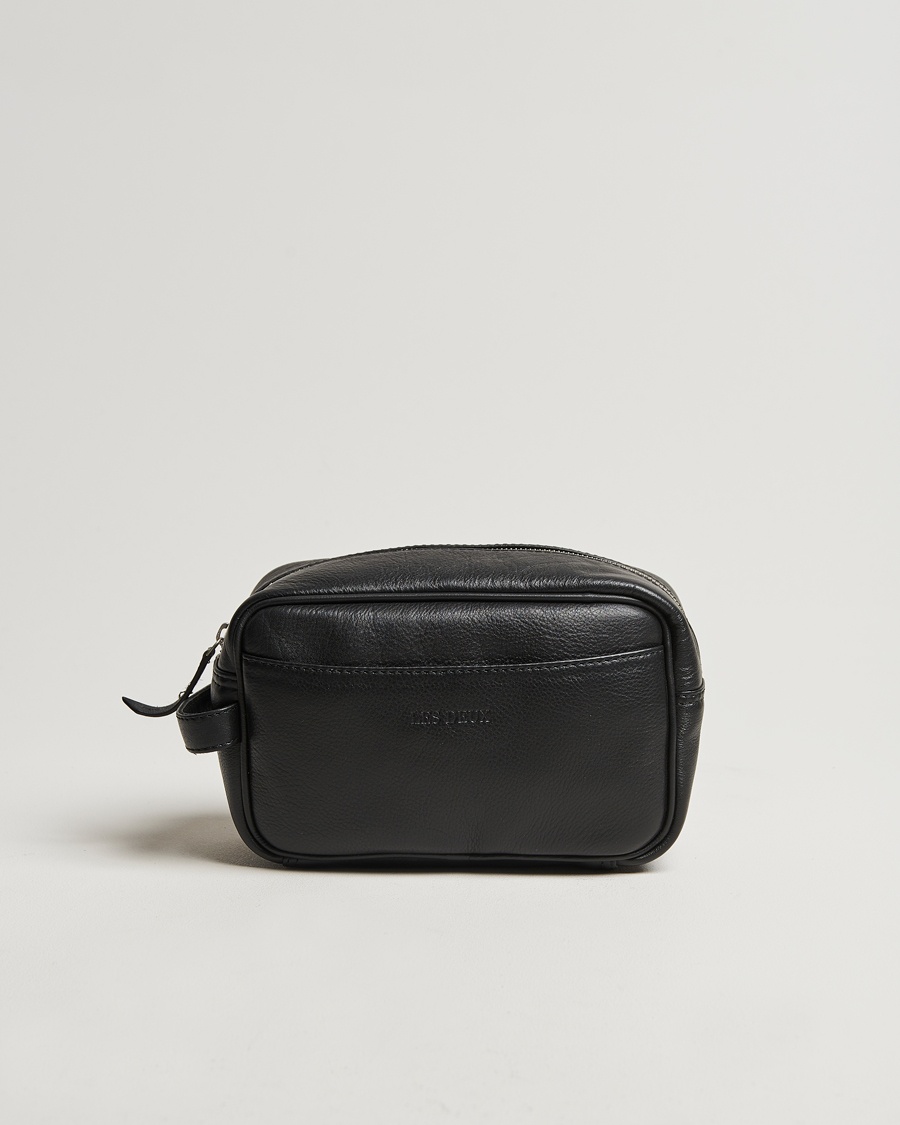 LES DEUX Leather Washbag Black – Schwarz
