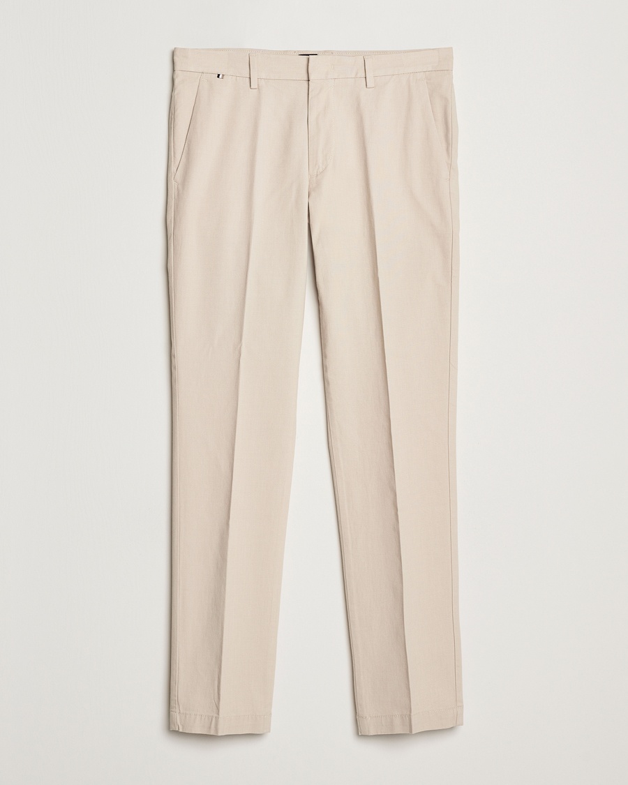 Herren | Smart Casual | BOSS BLACK | Kaito Structured Cotton Pants Light Beige
