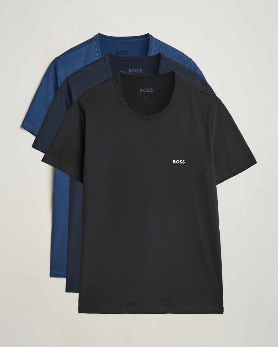 Herren | Multipack | BOSS BLACK | 3-Pack Crew Neck T-Shirt Blue/Black/Navy