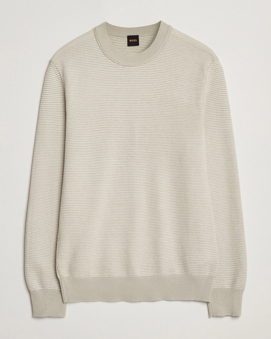 Herren | BOSS ORANGE | BOSS ORANGE | Aspoki Structured Knitted Sweater Light Beige