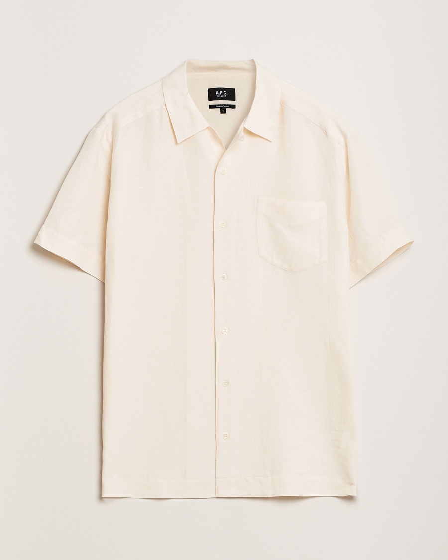 Herren | Kurzarmhemden | A.P.C. | Roy Woven Short Sleeve Shirt Ecru