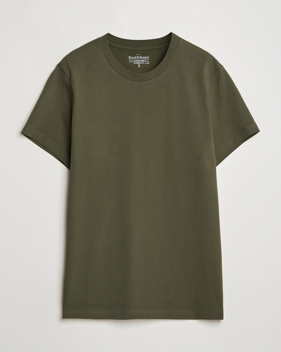 Herren | Kleidung | Bread & Boxers | Crew Neck Regular T-Shirt Dark Army Green