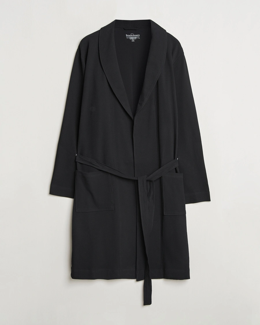 Bread & Boxers Waffle Robe Black – Schwarz
