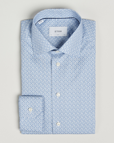 Herren | | Eton | Slim Fit Signature Twill Printed Shirt Light Blue