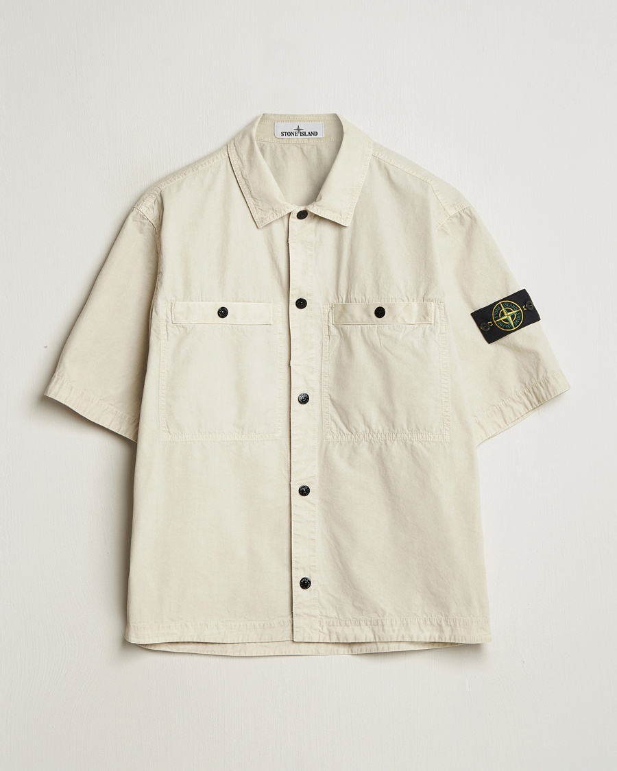 Herren | | Stone Island | Cotton Canvas Old Effect Short Sleeve Shirt Sand