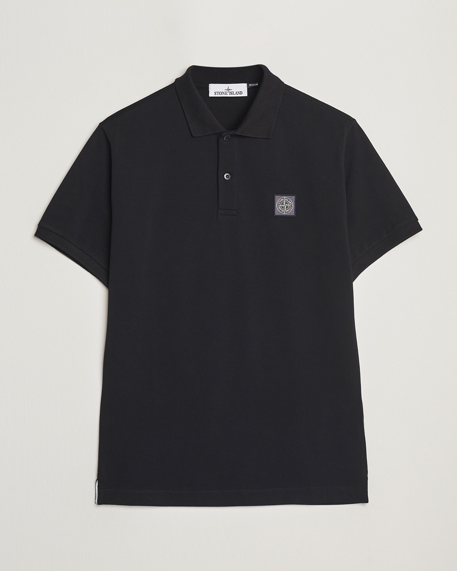 Herren | Kurzarm-Poloshirts | Stone Island | Organic Cotton Pique Polo Black