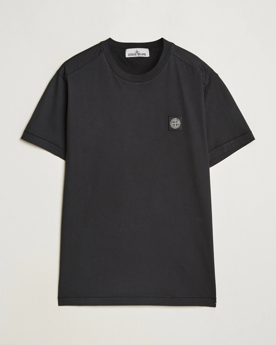 Herren | Schwartze t-shirts | Stone Island | Garment Dyed Cotton Jersey T-Shirt Black