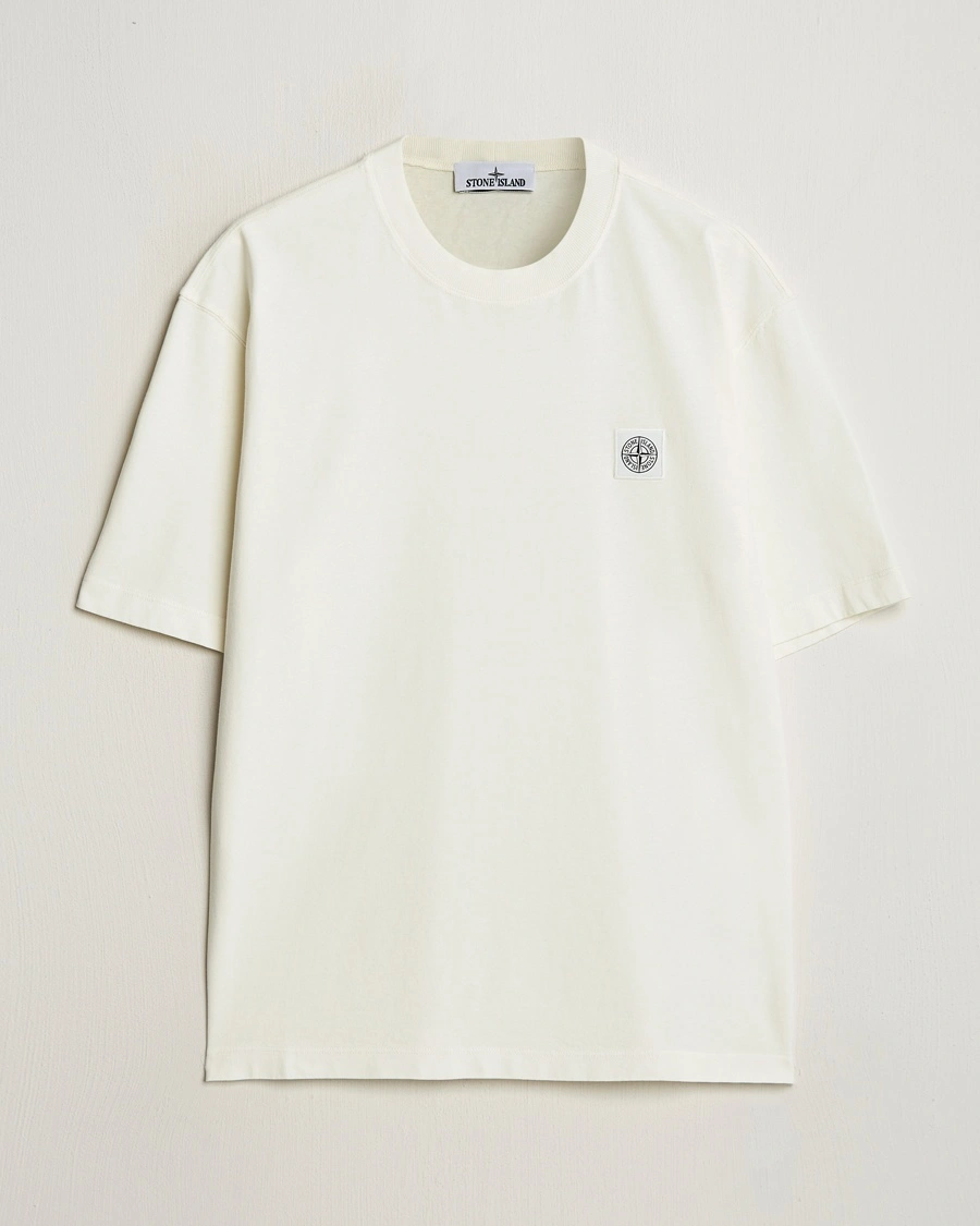 Herren | Weiße T-Shirts | Stone Island | Combed Organic Cotton T-Shirt Ivory