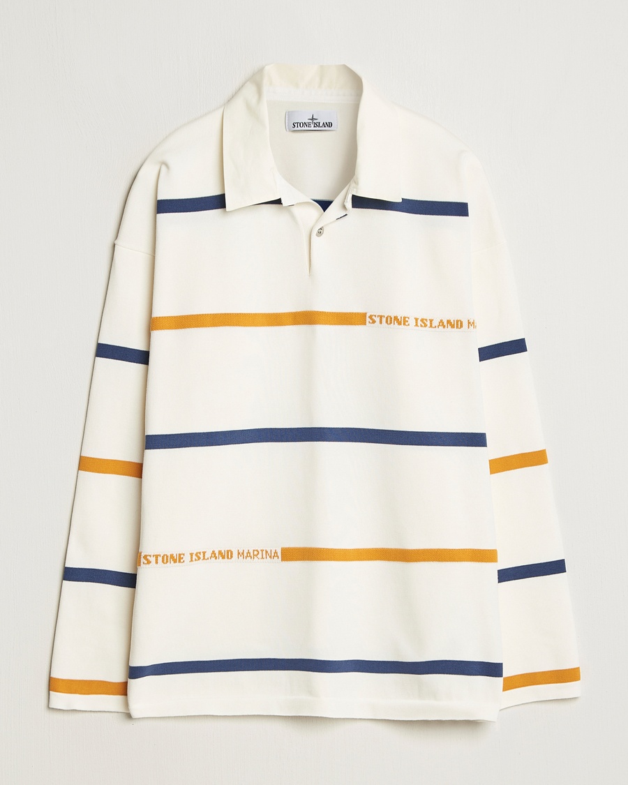 Herren | Rugbypullover | Stone Island | Marina Striped Cotton Rugby Ivory