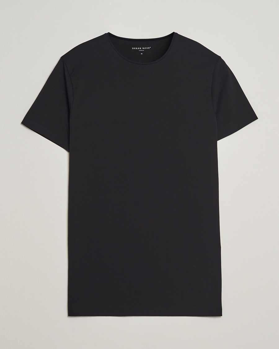Derek Rose Pima Cotton Crew Neck T-Shirt Black – Schwarz