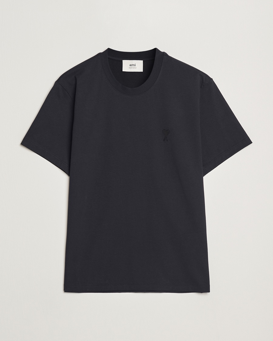 Herren | Schwartze t-shirts | AMI | Tonal Heart Logo T-Shirt Black