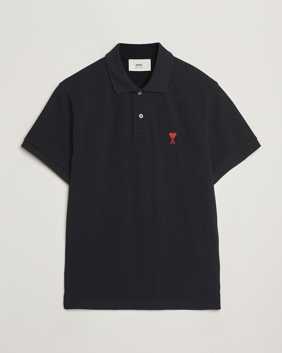 Herren | Kurzarm-Poloshirts | AMI | Heart Logo Polo Black