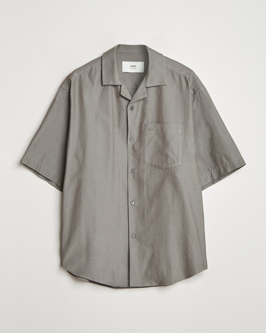 Herren | Kurzarmhemden | AMI | Short Sleeve Boxy Shirt Smoke Grey
