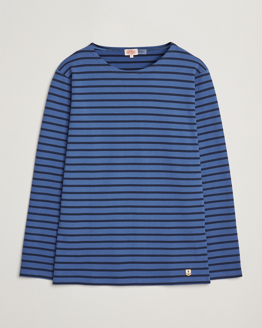 Herren | Langarm T-Shirt | Armor-lux | Houat Héritage Stripe Long Sleeve T-Shirt Obscure/Deep Marine