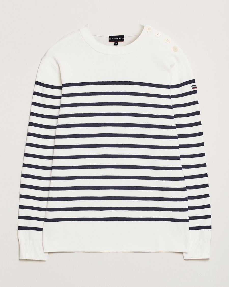 Armor-lux Groix Striped Sweater Milk/Navy – Blau