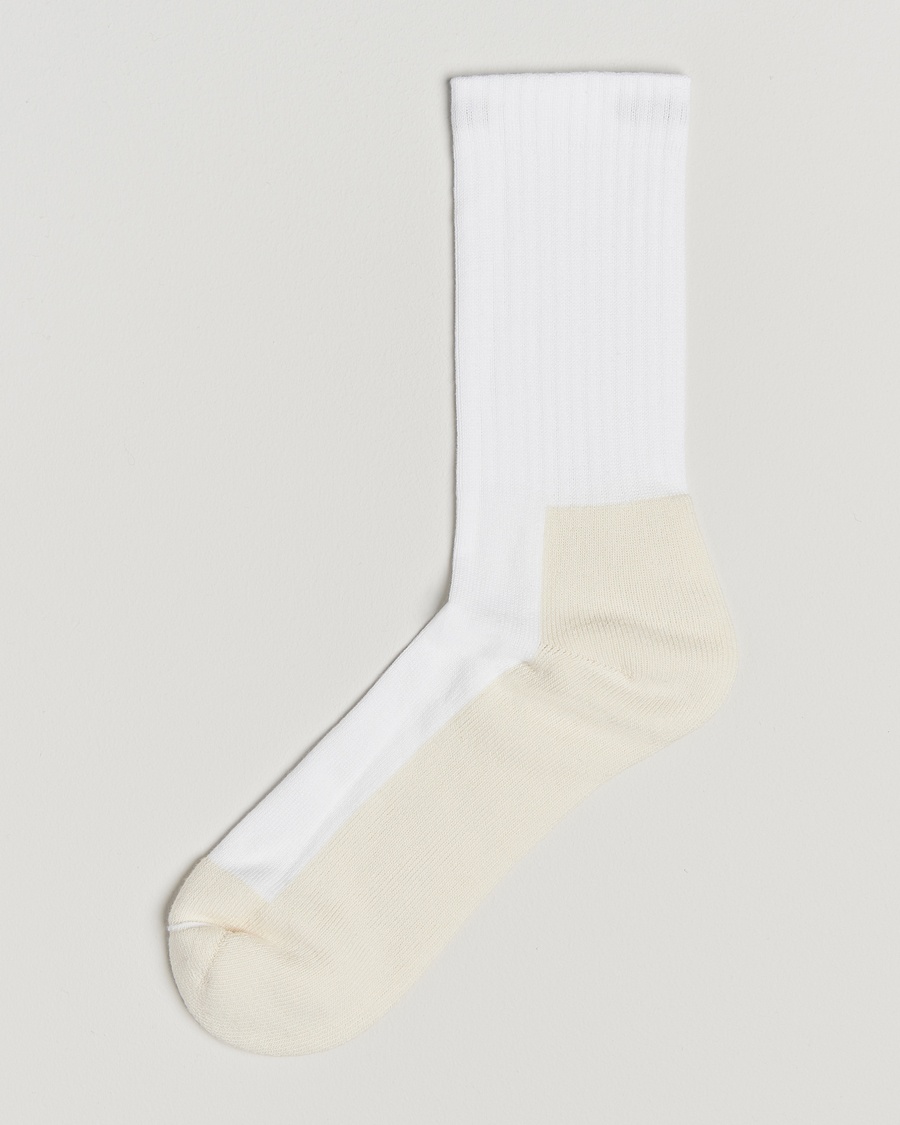 Sweyd Two Tone Cotton Socks Off White/White – Weiß