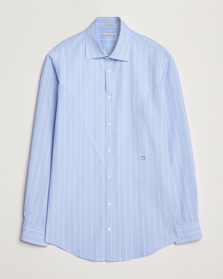 Herren | | Massimo Alba | Genova Striped Cotton Shirt Light Blue